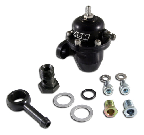Black AEM 25-303BK High Volume Adjustable Fuel Pressure Regulator