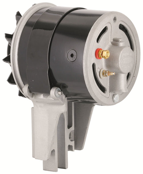 Alternator Powermaster 82023-2 Black (PowerGEN Flat Head Strap Mating '49-'53 90A 12V with Lamp Term "Shorty")
