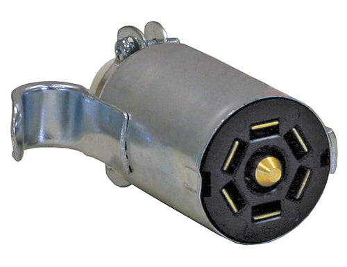 Buyers Products 7-Way Stamped Zinc Trailer Connector, RV Flat Pin Style, Trailer Side Connector, Truck & Trailer Electical Accessories