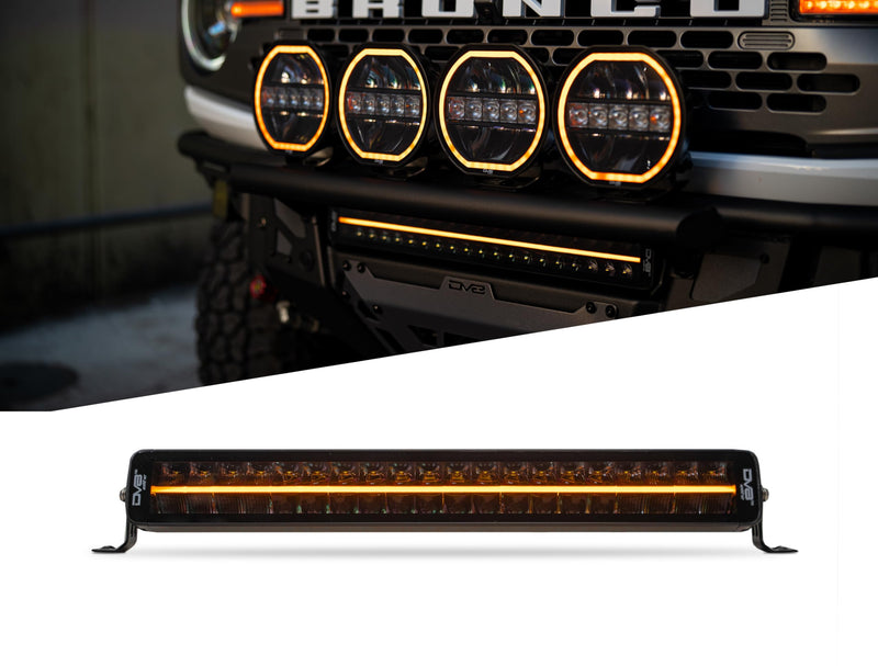 20-Inch DV8 Offroad Halo Elite Dual Row Light Bar with Accent | Flood & Spot Pattern | Driving & Off-Road Modes | 8,820 Lumens | 5700K Main Light | Amber or Clear Accent Light