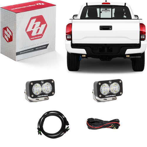 Baja Designs S2 Sport Dual LED Reverse Light Kit for 2005-23 Toyota Tacoma, 2010-23 4Runner (Wide Cornering; Clear Lens)