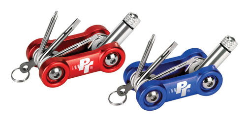 5-in-1 Keychain Performance Tool W3242 with LED Light - Anodized Aluminum Frame and Multiple Screwdriver Heads for On-The-Go Repairs