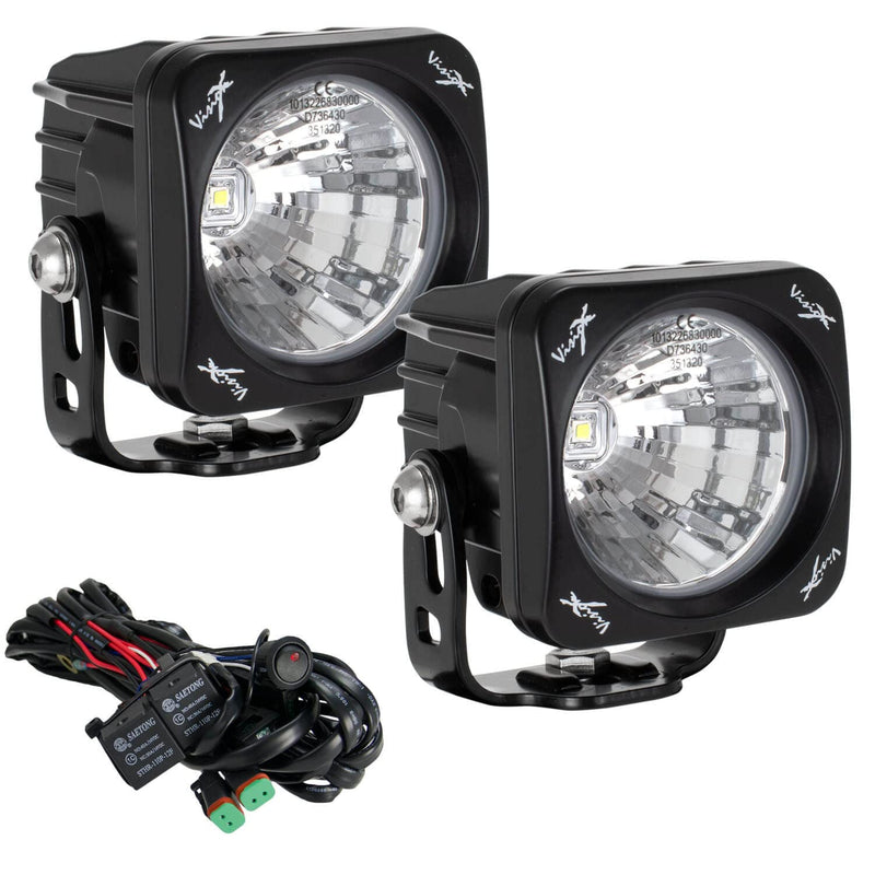 Optimus Silver Square Vision X Lighting 9138015 10W Narrow LED Light - Pair