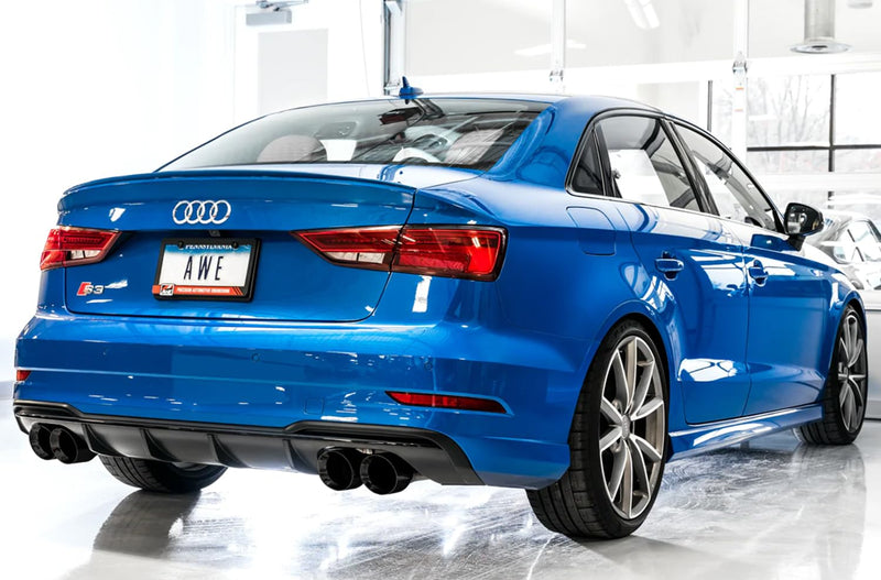 AWE 8V S3 2015-2020 Audi - Track Edition Exhaust (102mm Black Tips)