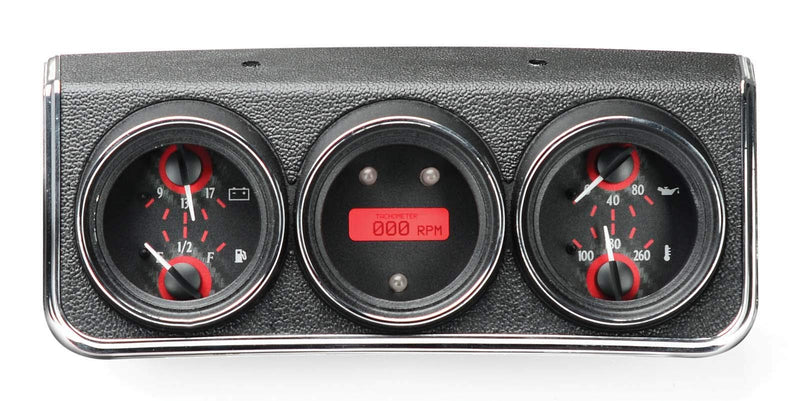 Dakota Digital VHX-67C-CAC-C-R Gauge System Compatible with 1967 Chevy Camaro/Firebird with Console Gauge Kit Carbon Fiber Red Backlighting
