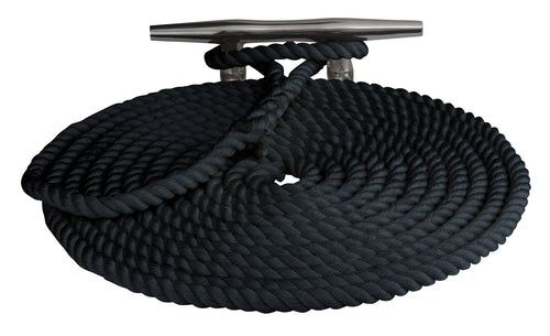 Double Braided Nylon Dock Line Sea Dog Line 302116035BK-1, 5/8' X 35' / Black
