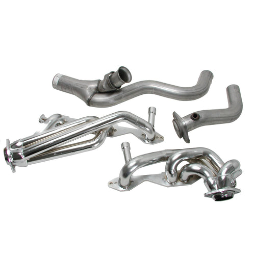 1-5/8" BBK Tuned Length Performance Exhaust Headers And Y Pipe For Single Catalytic Converter GM LT1 Applications - Polished Silver Ceramic Finish