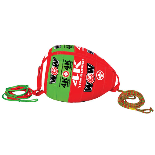 4K Towable Boating Rope W/ Bobber - WOW Sports - Perfect For Deck Tubes & Wakeboarding - Works For Kids & Adults