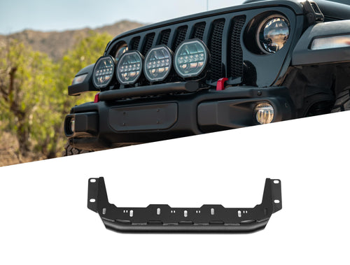 Push Bar DV8 Offroad for Mopar Rubicon Steel Bumper for 2018-2025 Jeep Wrangler JL | Shields Grille from Off-Road Hazards | Fits (1) 20" Light Bar, (8) 3" Pod Lights, or (4) 7" Round Lights | Steel