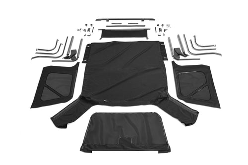 Complete Soft Top for Jeep Wrangler TJ RAMPAGE PRODUCTS | Tinted Windows, Includes Frame & Hardware, Vinyl, Black Diamond | 68835 | Fits 1997-2006 Jeep Wrangler TJ with Full Steel Doors