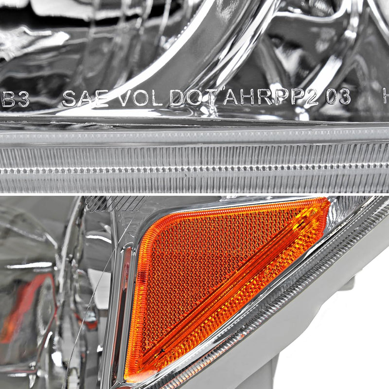 Chrome Headlights SPEC-D TUNING Compatible with 2003-2005 Toyota 4Runner, Left + Right Head Lamps Assembly