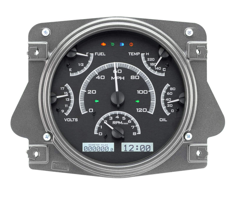 VHX-66F-BRO-K-W Dakota Digital Compatible with 1966-77 Ford Bronco VHX System Analog Dash Gauge System Black Alloy White Backlighting