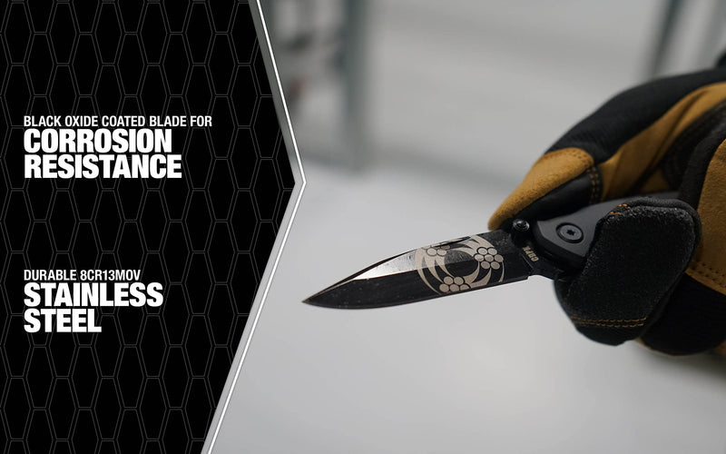 Compact Southwire CDPK Pocket Knife; 2.88" blade; 8CR13MOV Stainless Steel- drop point blade for everyday use