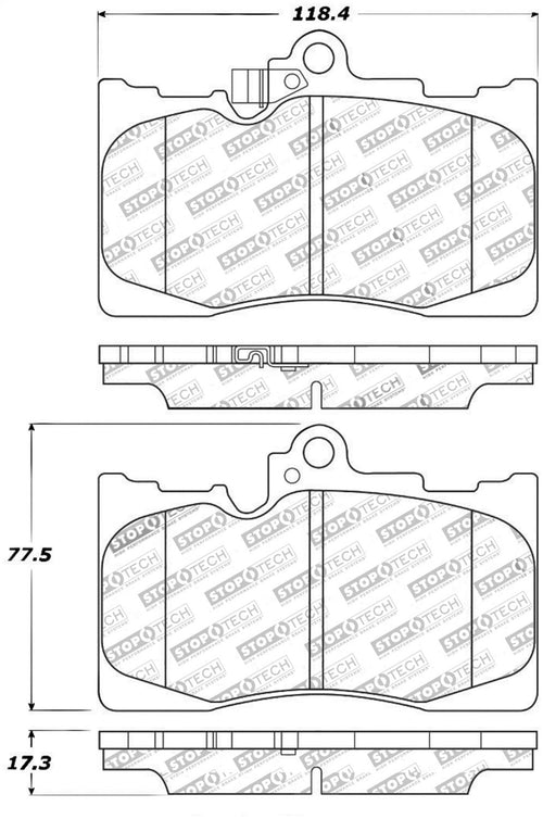 Sport Brake Pads StopTech 309.11180 with Shims and Hardware
