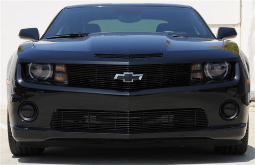 Horizontal T-Rex 25028B Aluminum Black Finish Billet Bumper Grille Overlay for Chevrolet Camaro SS