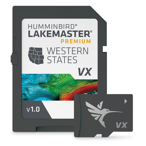 LakeMaster Premium Humminbird Western States V1 Map SD Card for Fish Finders