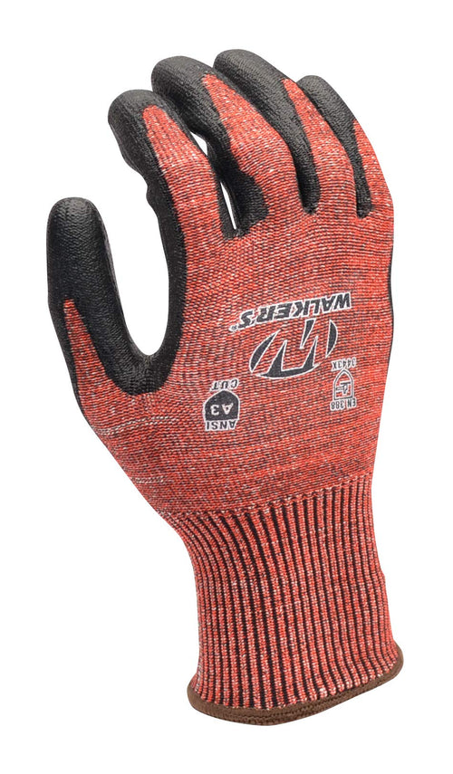 Men's Walker's A3 Cut Resistant Gloves w/ HPPE Knitted Shell & PU Foam Palm | Durable Lightweight EN388 Work Safety Gloves, Large