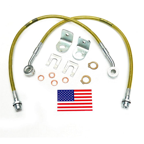 SUPERLIFT SUSPENSION RealTruck Brake Hose Kit for Jeep Wrangler TJ | Front Bullet Proof Pair of Brake Hoses | 91460 | Fits 1997-2005 Jeep Wrangler TJ with 4-6" Lift Kit