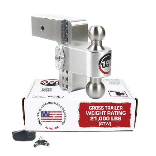 Adjustable Weigh Safe Trailer Hitch Ball Mount - 6" Adjustable Drop Hitch for 3" Receiver - Premium Heavy Duty Aluminum Trailer Tow Hitch w/ Stainless Steel Tow Balls (2" & 2 5/16") - 21,000 lbs GTW