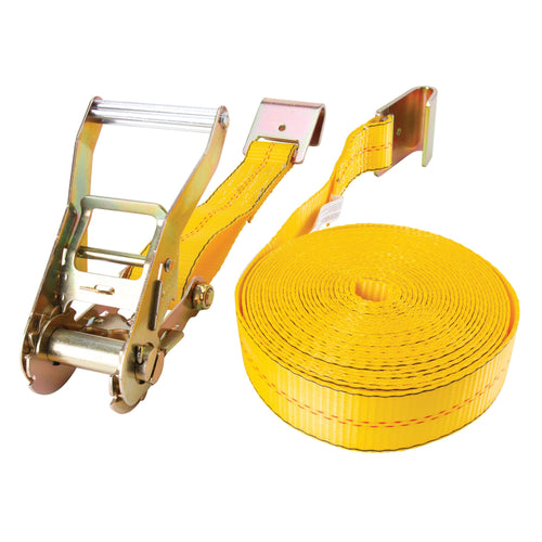 Heavy Duty Performance Tool W1855 2-Inch X 30' Tie Down Strap with J-Hooks - 10,000 lbs Breaking Strength for Hauling, Towing, and Cargo Control