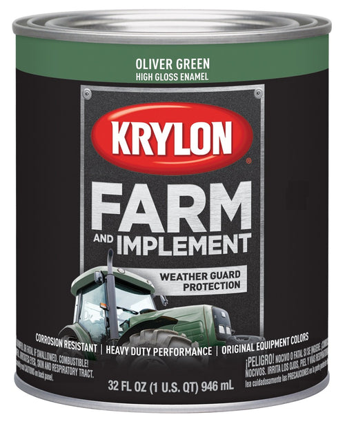 Krylon® Farm & Implement 2036 Brush, High Gloss, Oliver Green, 1 Quart Architectural Paints