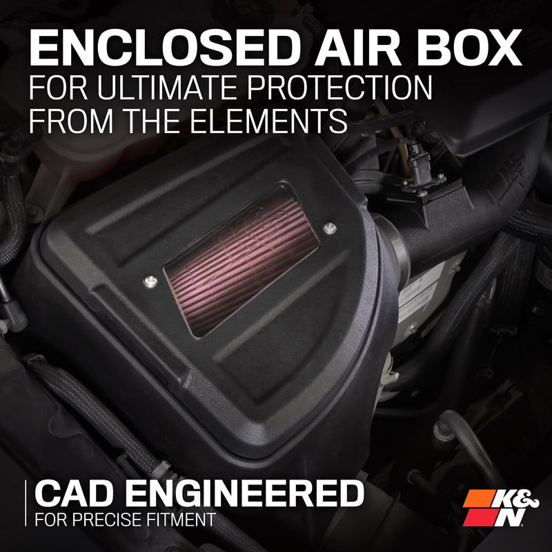Cold Air Intake System K&N: High-Flow Air Filter, Increase Performance & Towing: Compatible with 2020-2023 RAM: 1500, 63-1586