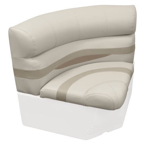 Wise Premier Series BM11028-1066 Pontoon 28" Radius Corner Seat Cushion Set, Stone/Mocha Java/Khaki