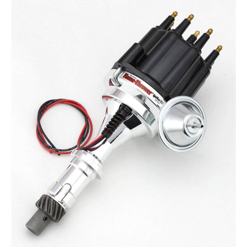 Pertronix D7120710 Vacuum Advance Flame-Thrower Black Male Cap Billet Electronic Distributor with Ignitor III Technology for Pontiac V8