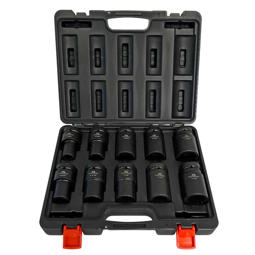 6 Way Socket Pro – Counteract 10pc Set - 13/16", 1-1/16", 1-1/8", 1-1/4", 1-1/2", 17mm, 21mm, 33mm, 35mm, 41mm - 1" Drive