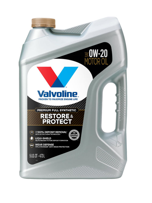 Full Synthetic Valvoline Restore & Protect 0W-20 Motor Oil 5 Quart