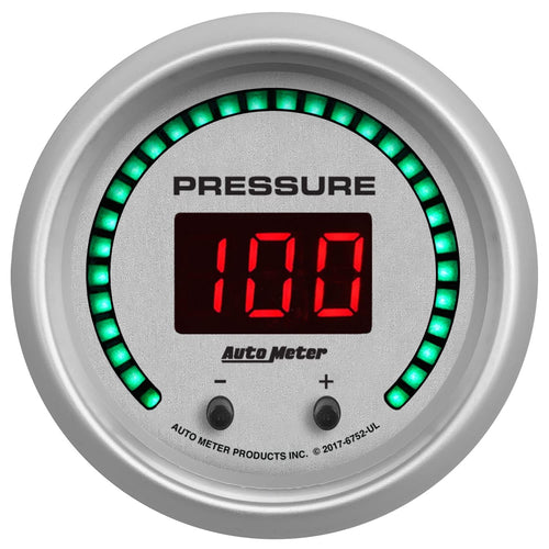 Gauge AutoMeter 6752-UL, Pressure, 2 1/16", Two Channel, Selectable, Ultra-Lite Elite Digital
