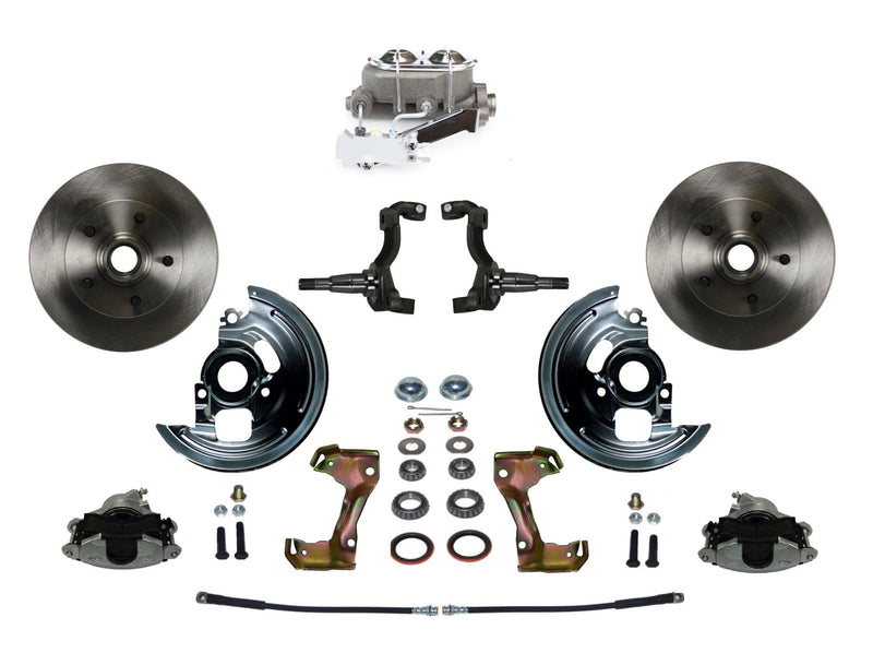 Manual LEED BRAKES Front Disc Brake Conversion Kit With Cast Iron Chrome Top M/C Disc/Drum Side Mount