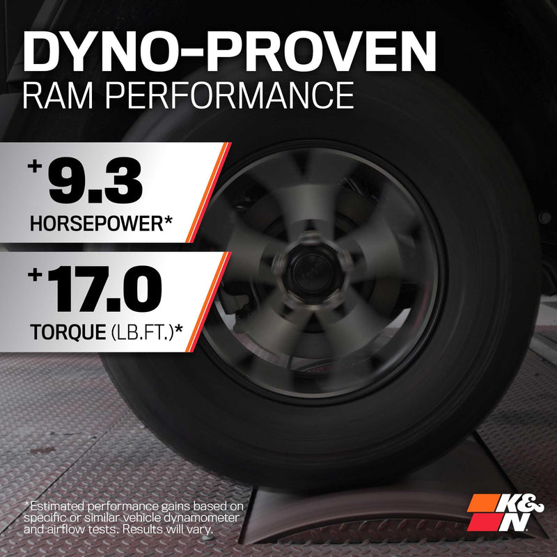 Cold Air Intake System K&N: High-Flow Air Filter, Increase Performance & Towing: Compatible with 2020-2025 RAM: 1500, 63-1594