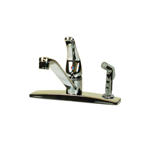 SL801F-3 Empire Faucets 3-Hole Metallic Single Lever Kitchen Faucet with D-Spout Blade Handle & Sprayer - Chrome