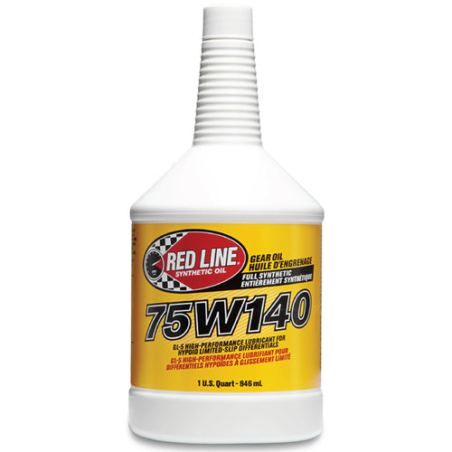 75W140 Red Line 57914 GL-5 Synthetic Gear Oil for Hypoid Limited Slip Differentials - 1 Quart
