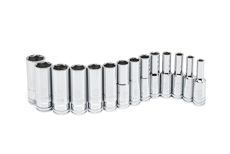 14 Piece GEARWRENCH 3/8" Drive 6 Pt. Deep Socket Set, Metric - 80554