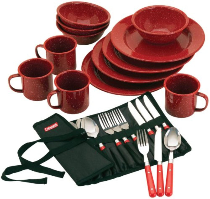 24PC ENAMELWARE RED C002