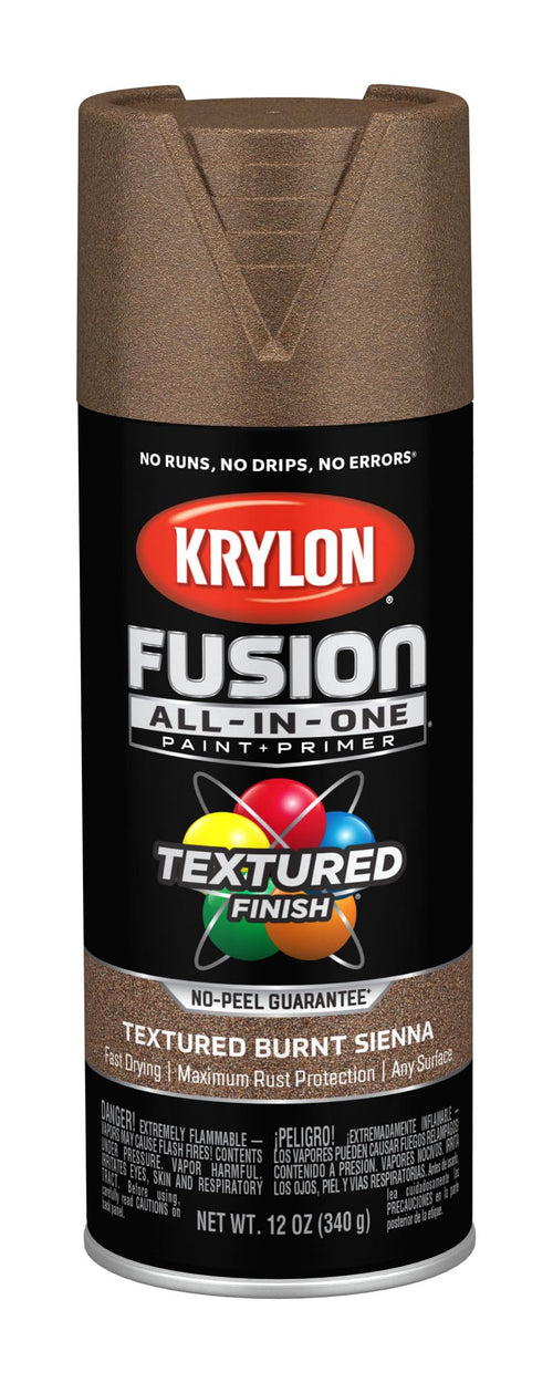 Krylon All-In-One Fusion Adhesive Spray Paint for Indoor/Outdoor Use, 12 oz, Burnt Sienna