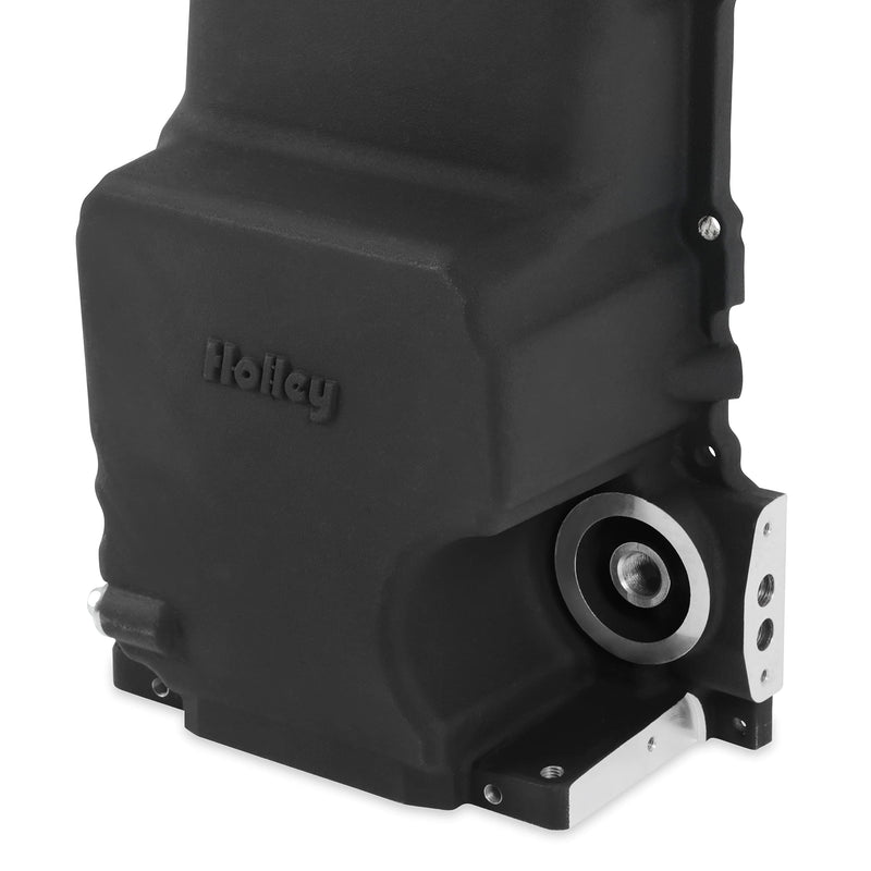 Holley Gen V LT Swap Oil Pan 302-20BK with Turbo Return - Black