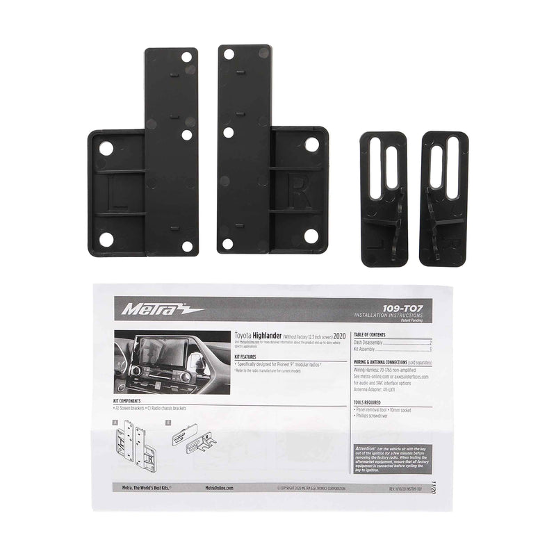 Metra Install Kit 109-TO7 for Toyota Highland 2020-Up without Factory 12.3 Screen