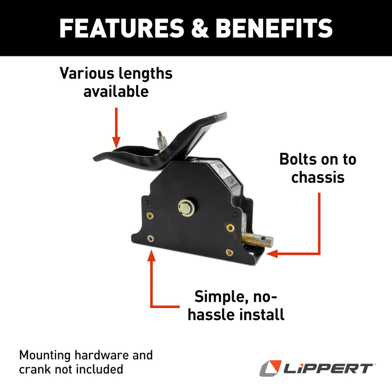 Black Lippert 159056 RV Spare Tire Winch