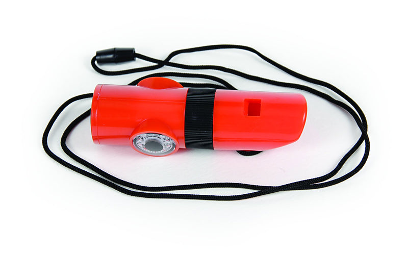 6-Function Camco Survival Whistle, Orange