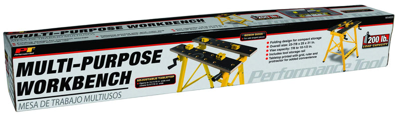 W54025 Performance Tool Portable Multipurpose Workbench and Vise (200 lbs Capacity) , Yellow