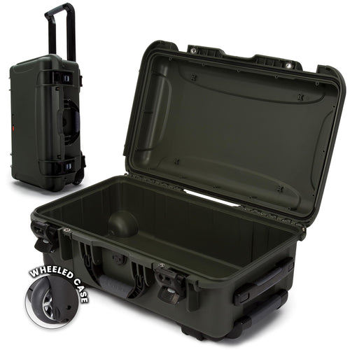 NANUK Hard Case 935 – Waterproof Equipment Case with Wheels, 22” x 14” x 9” – Dustproof and Impact Resistant, Airline Carry-On Approved – Olive
