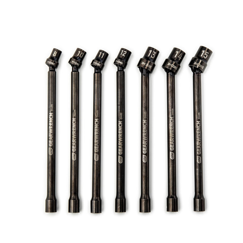 7 Pc. GEARWRENCH 3/8" Drive 6 Pt. x-Core Pinless Universal Impact Metric Extension Socket Set - 84980