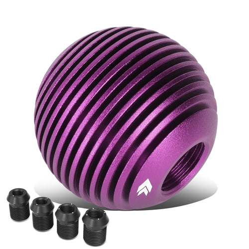 Universal NRG Innovations SK-703PP Aluminum Shift Knob with Thread Adapters, Heat Sink Style Round Ball Shape, Purple