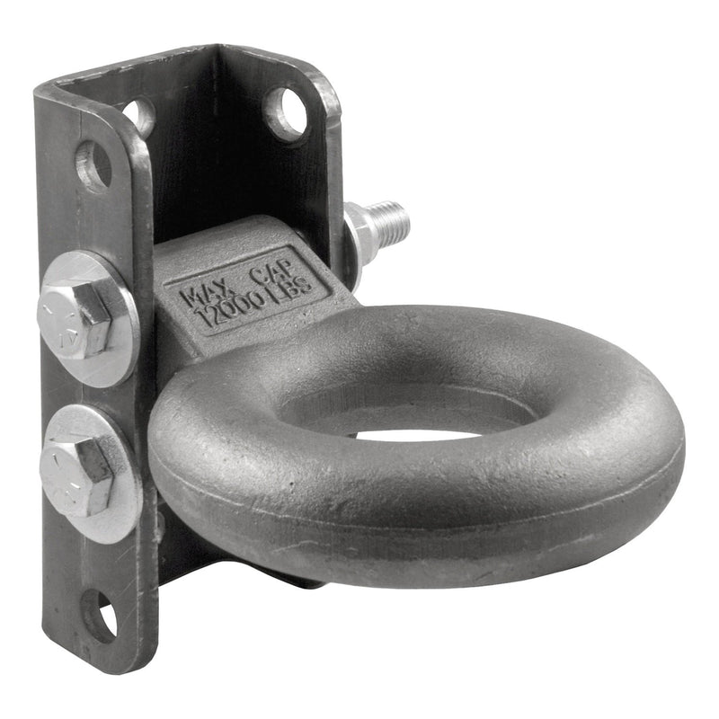 CURT Adjustable Pintle Hitch 48630 Lunette Ring 3-In ID, 12,000 lbs, 7-1/2-Inch Channel Height