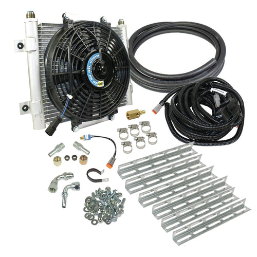 Xtrude BD Diesel Transmission Cooler with Fan - Complete Kit for 5/8in Lines