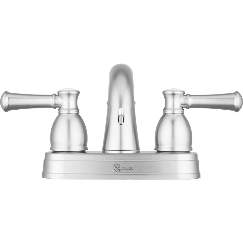 Dura Faucet Two Handle Arc Spout Bathroom Faucet RV (Brushed Satin Nickel) - for Recreational Vehicles, Motorhomes, Travel Trailers and More