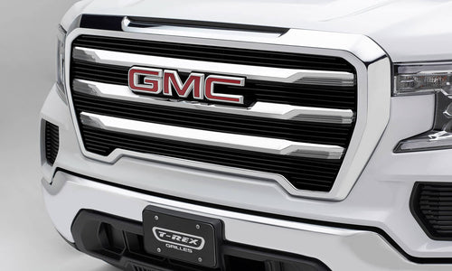 GMC Sierra 1500 2019-2021 Billet Grille, Black, Aluminum, 5 Pc, Overlay - PN #21213B